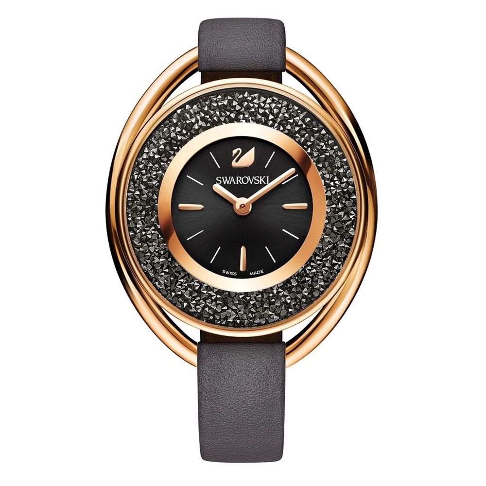 Swarovski Black and Rose Gold Crystal Watch